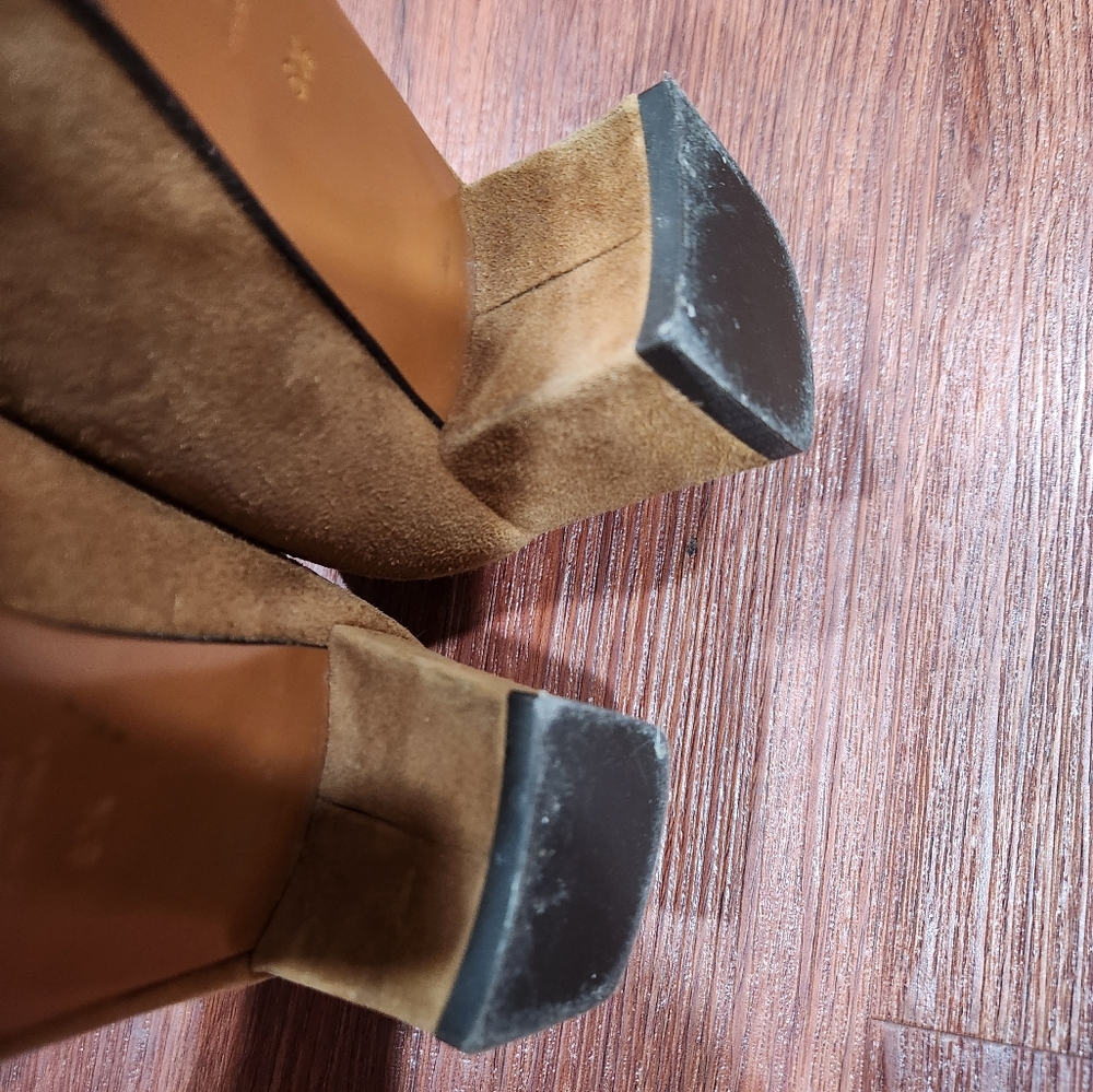 Aquatalia Neely Suede Brown Block Heels Tan Pasha - Picture 2 of 9